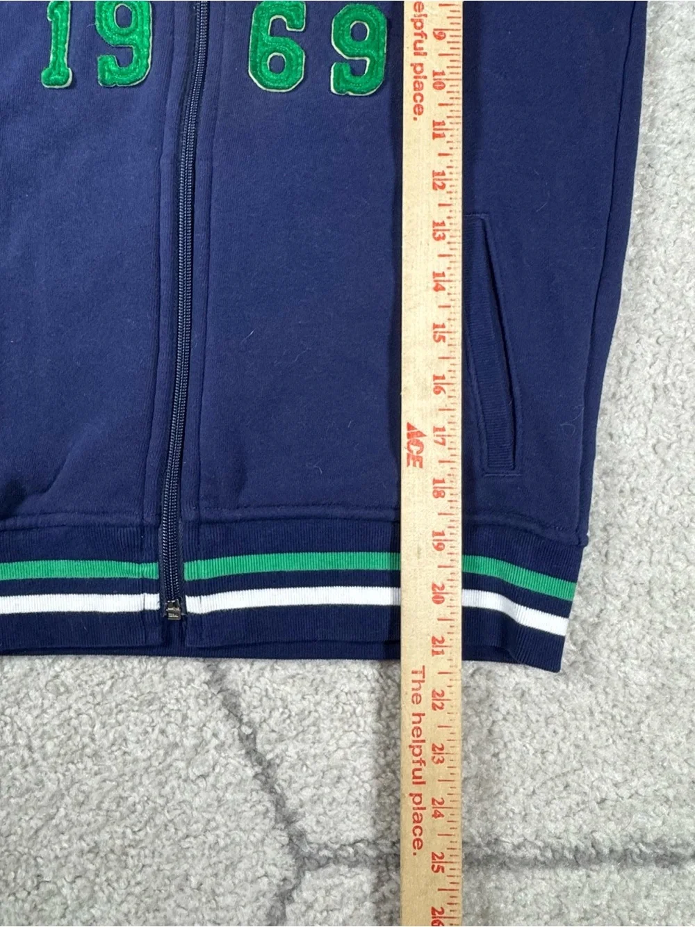 GAP Kids Navy Zip-Up Bomber Jacket with Green Lettering